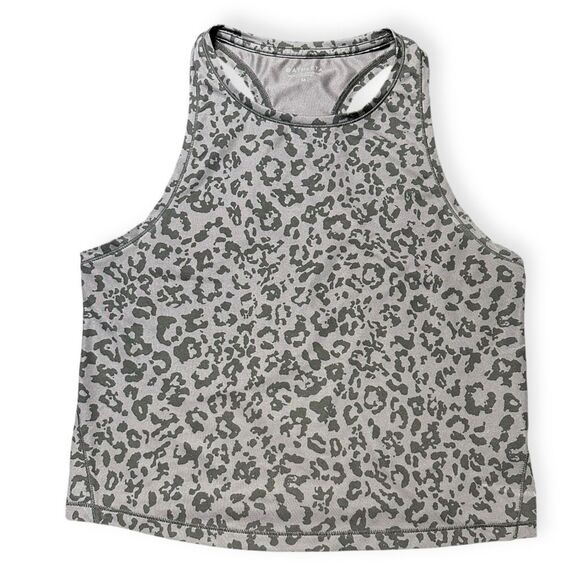 ATHLETA Women’s Leopard Shanti Crop Tank Top Arbor Olive Size Medium Style #5023 - Picture 2 of 6